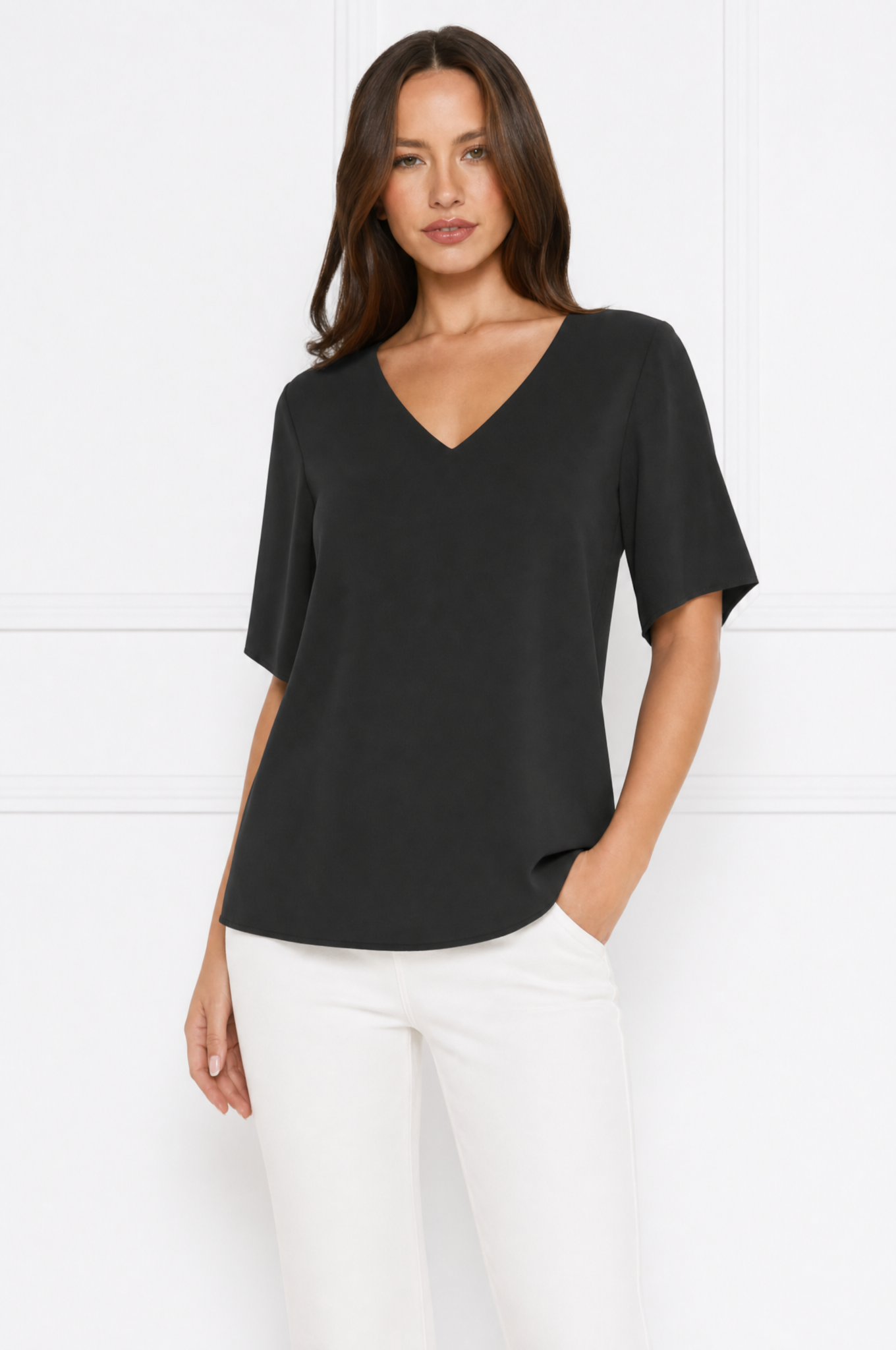 Mia chic white blouse with short sleeves – product photo 6