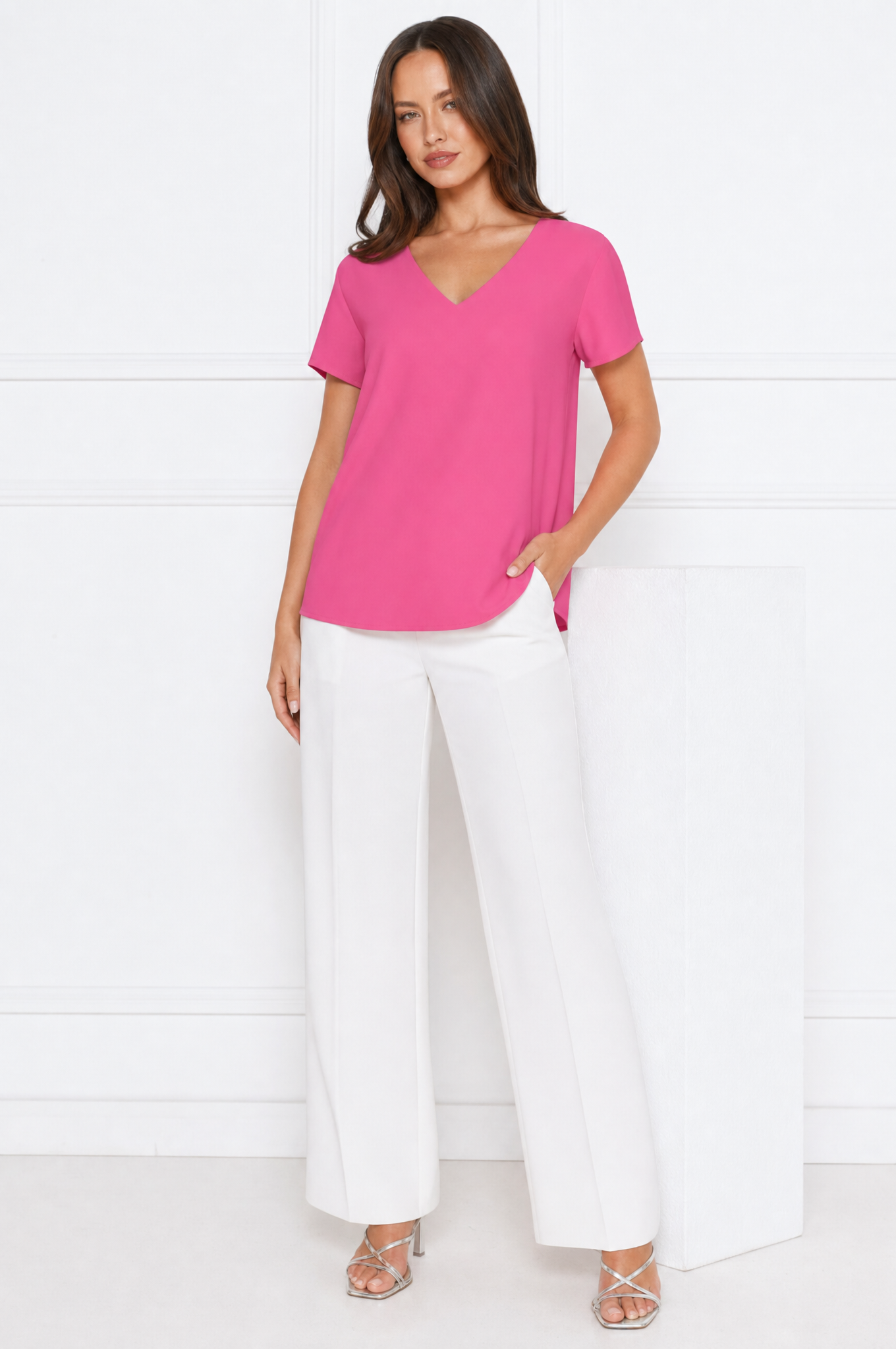 Mia chic white blouse with short sleeves – product photo 7