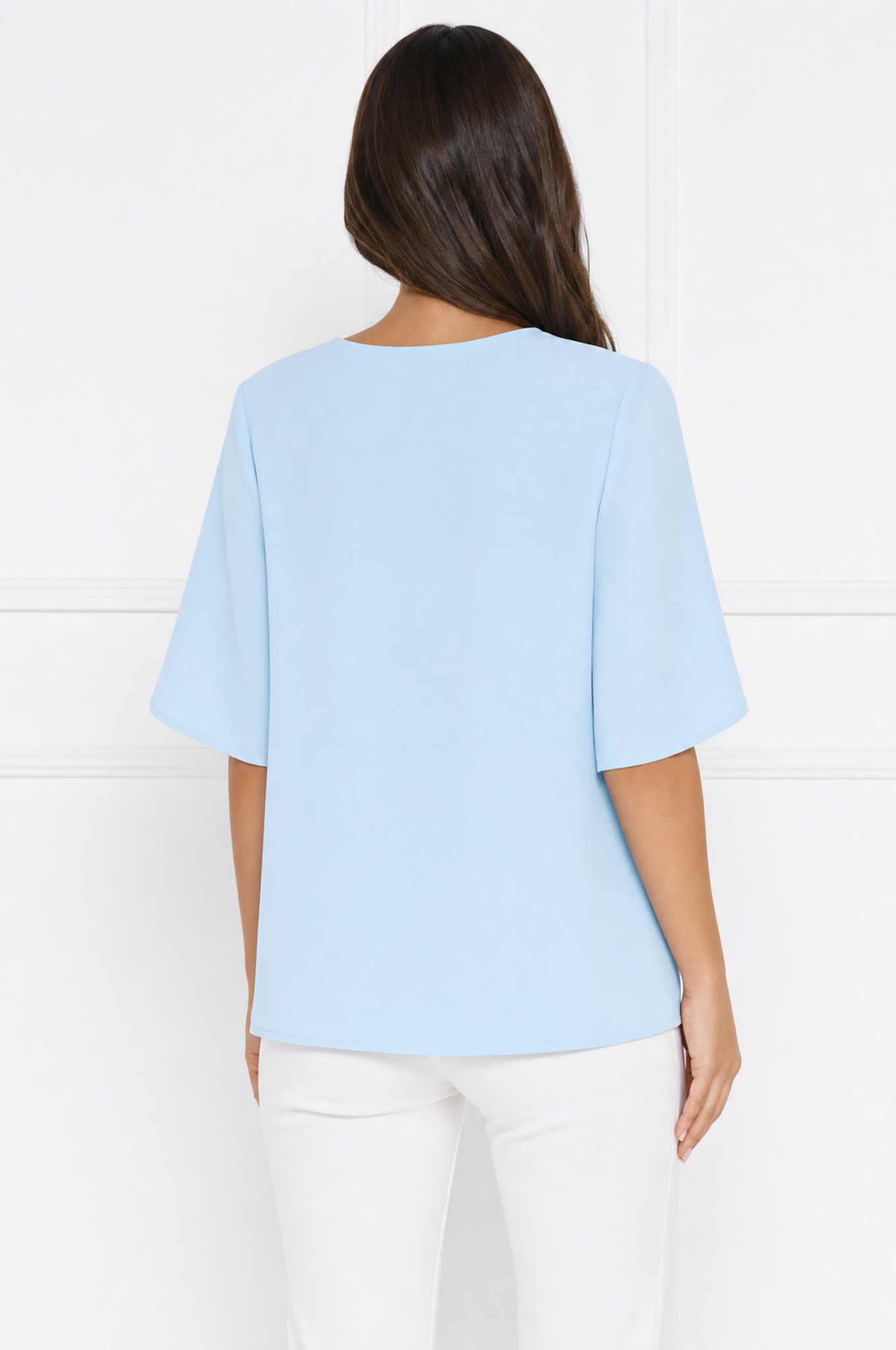 Mia chic white blouse with short sleeves – product photo 3