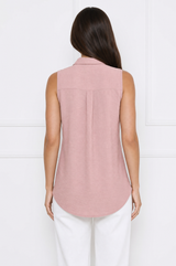Mia elegant casual sleeveless tunic blouse – product photo 3