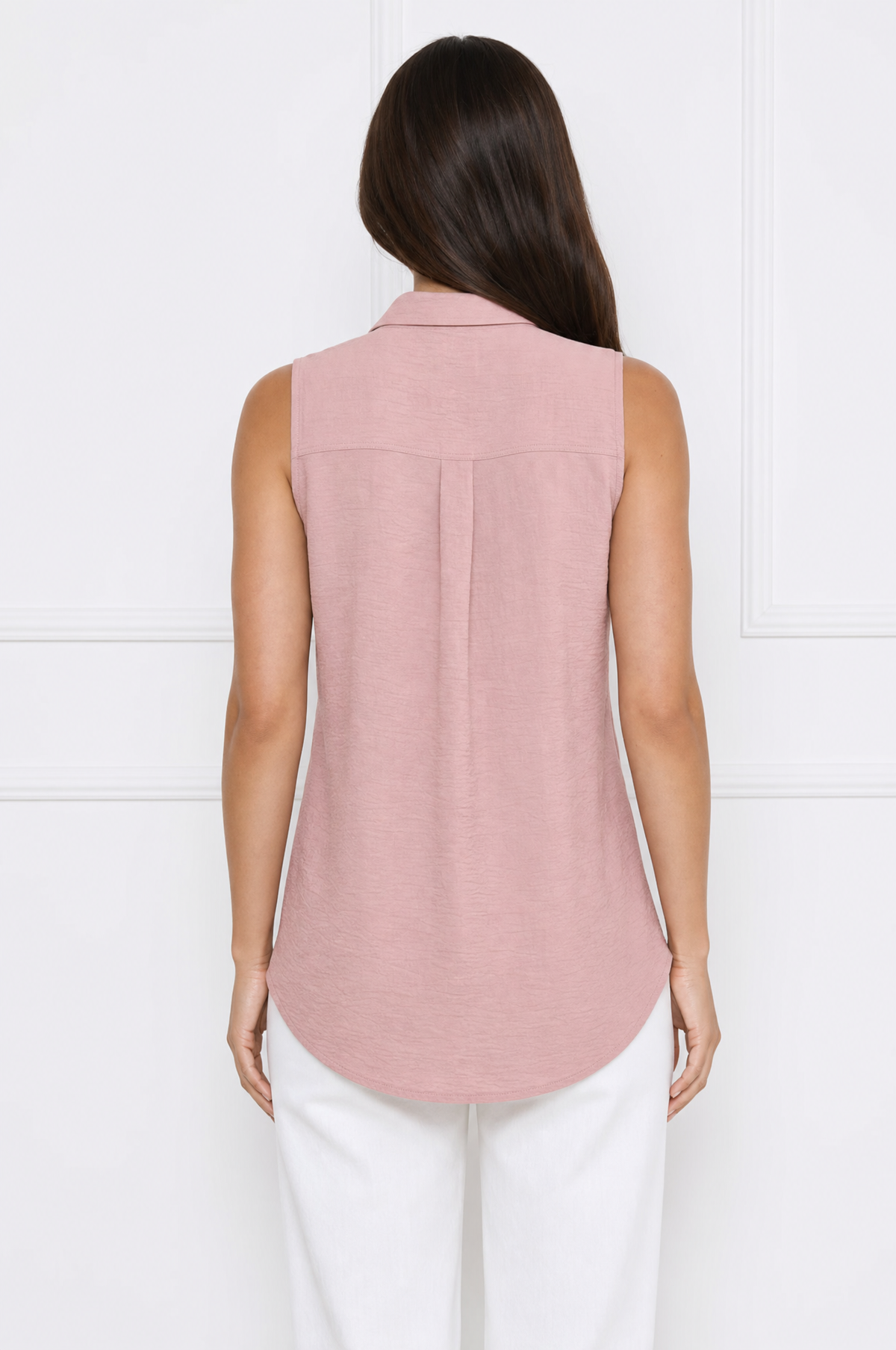 Mia elegant casual sleeveless tunic blouse – product photo 3