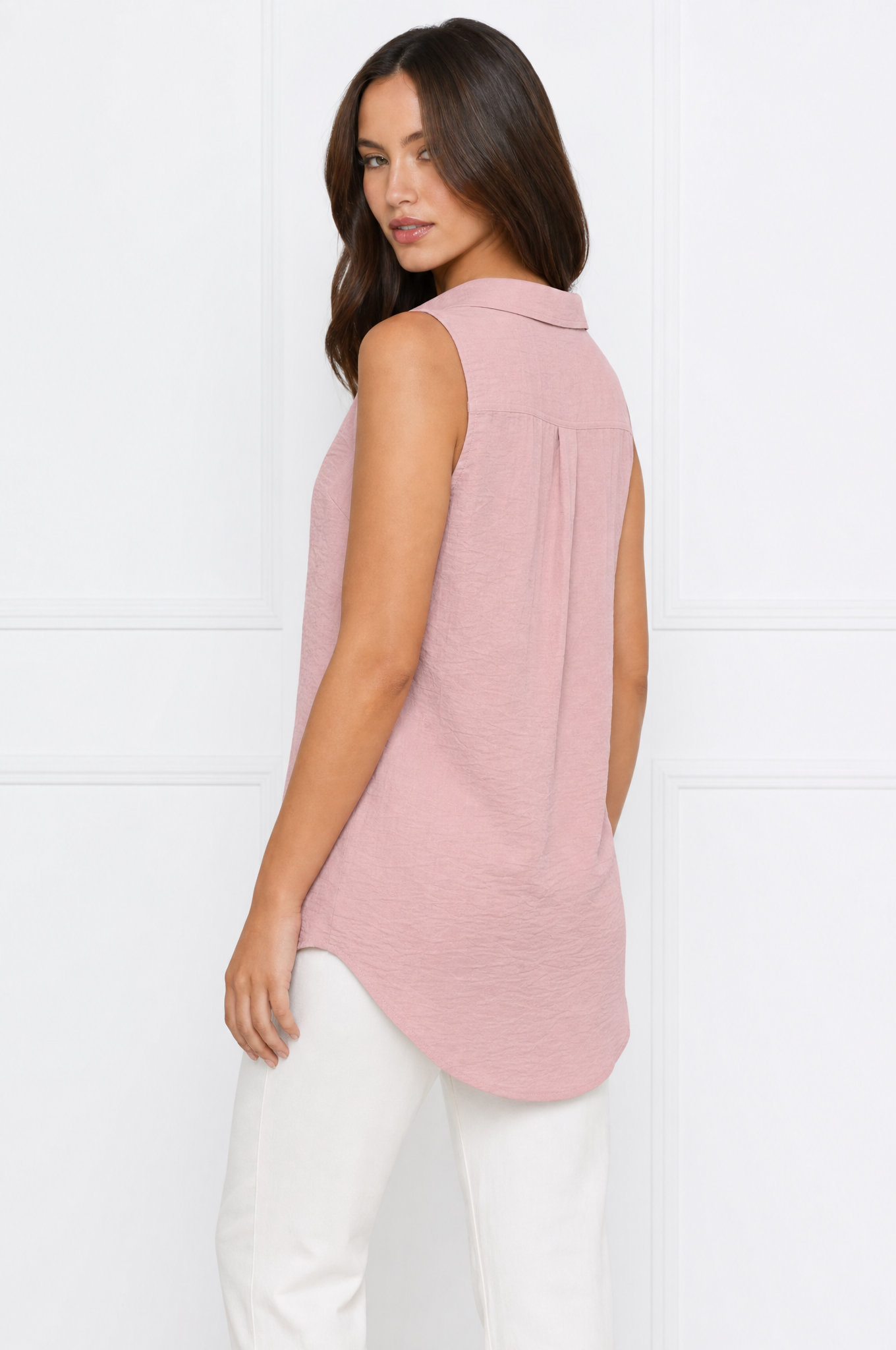Mia elegant casual sleeveless tunic blouse – product photo 4