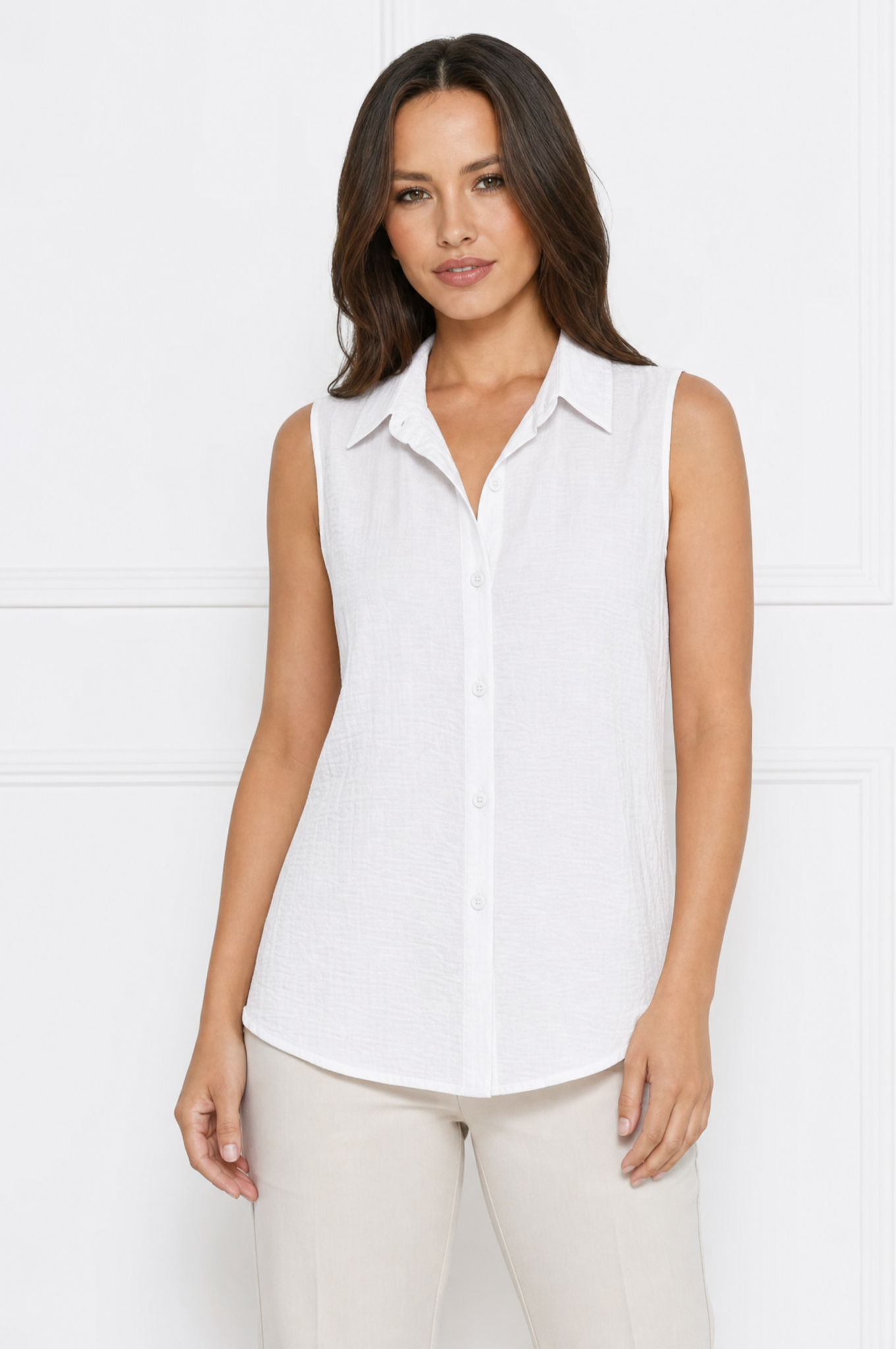 Mia elegant casual sleeveless tunic blouse – product photo 5