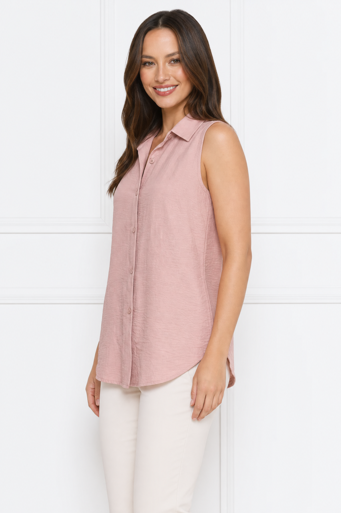 Mia elegant casual sleeveless tunic blouse – product photo 2