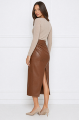 Sophia elegant split-front pleated midi skirt – product photo 4