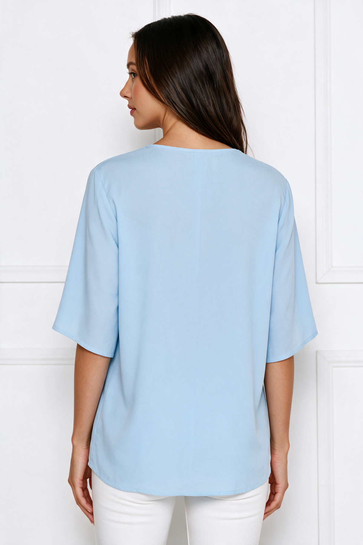 Mia chic white blouse with short sleeves – product photo 11