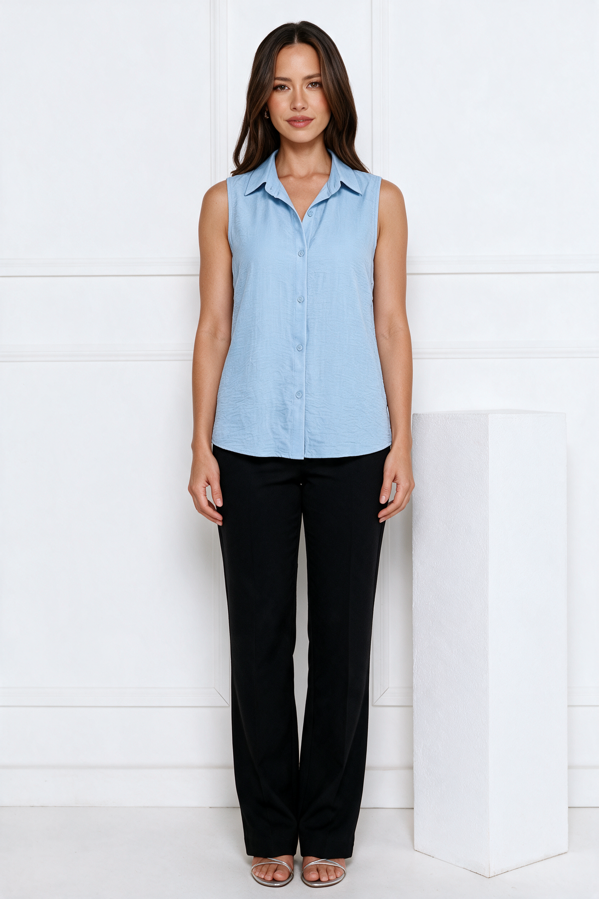 Mia elegant casual sleeveless tunic blouse – product photo 15