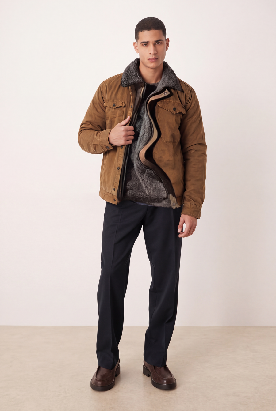 Ethan | Classic Warm Sherpa-Lined Men's Winter Jacket