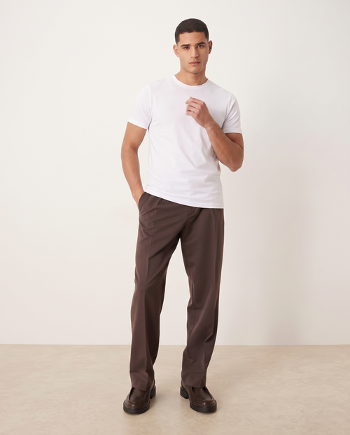 Ethan Classic Comfortable Men's T Shirt — White, full length