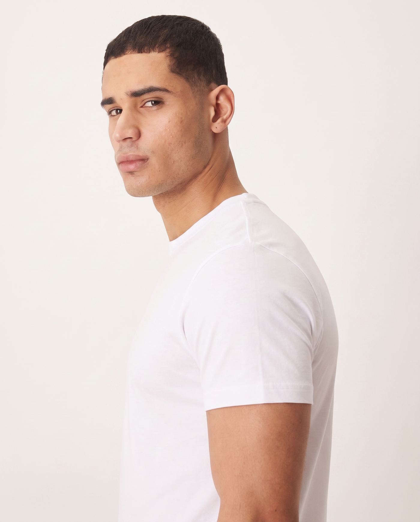 Ethan Classic Comfortable Men's T Shirt — White, side