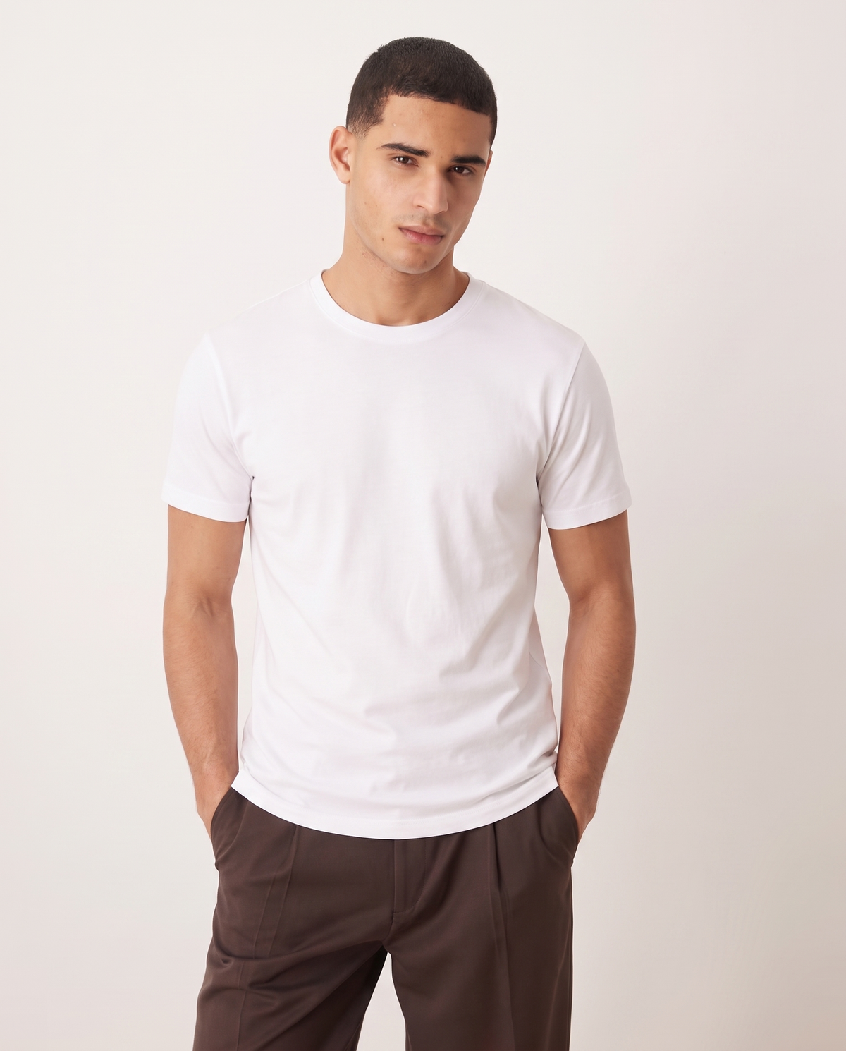 Ethan Classic Comfortable Men's T Shirt — White, front