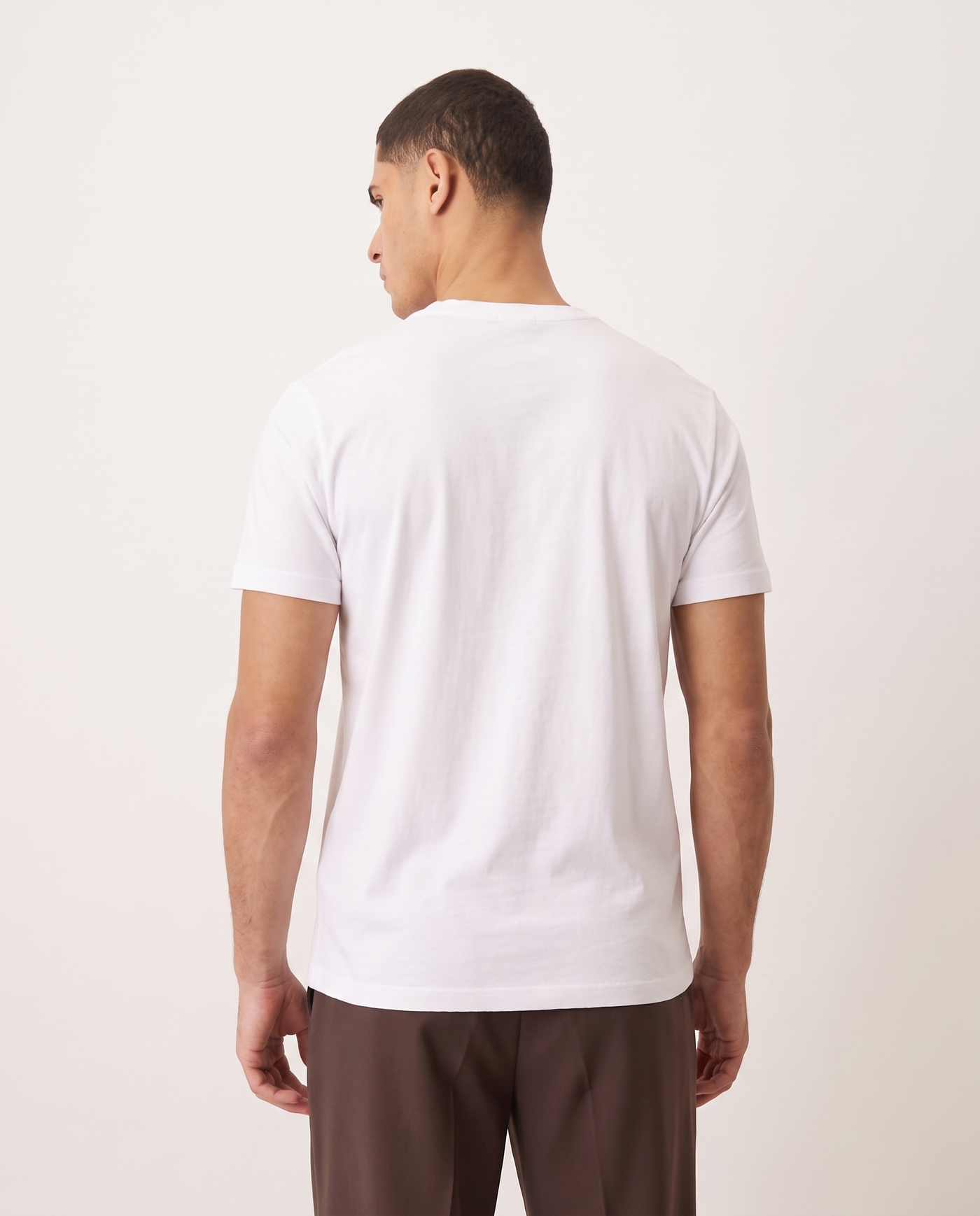 Ethan Classic Comfortable Men's T Shirt — White, back