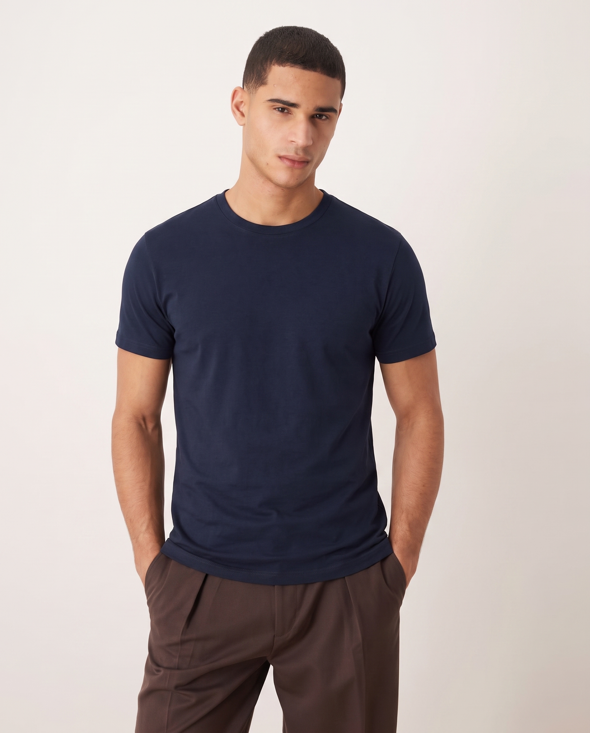 Ethan Classic Comfortable Men's T Shirt — Navy Blue, front