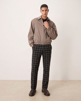 Ethan Stylish Checked Men's Pants — Black, full length