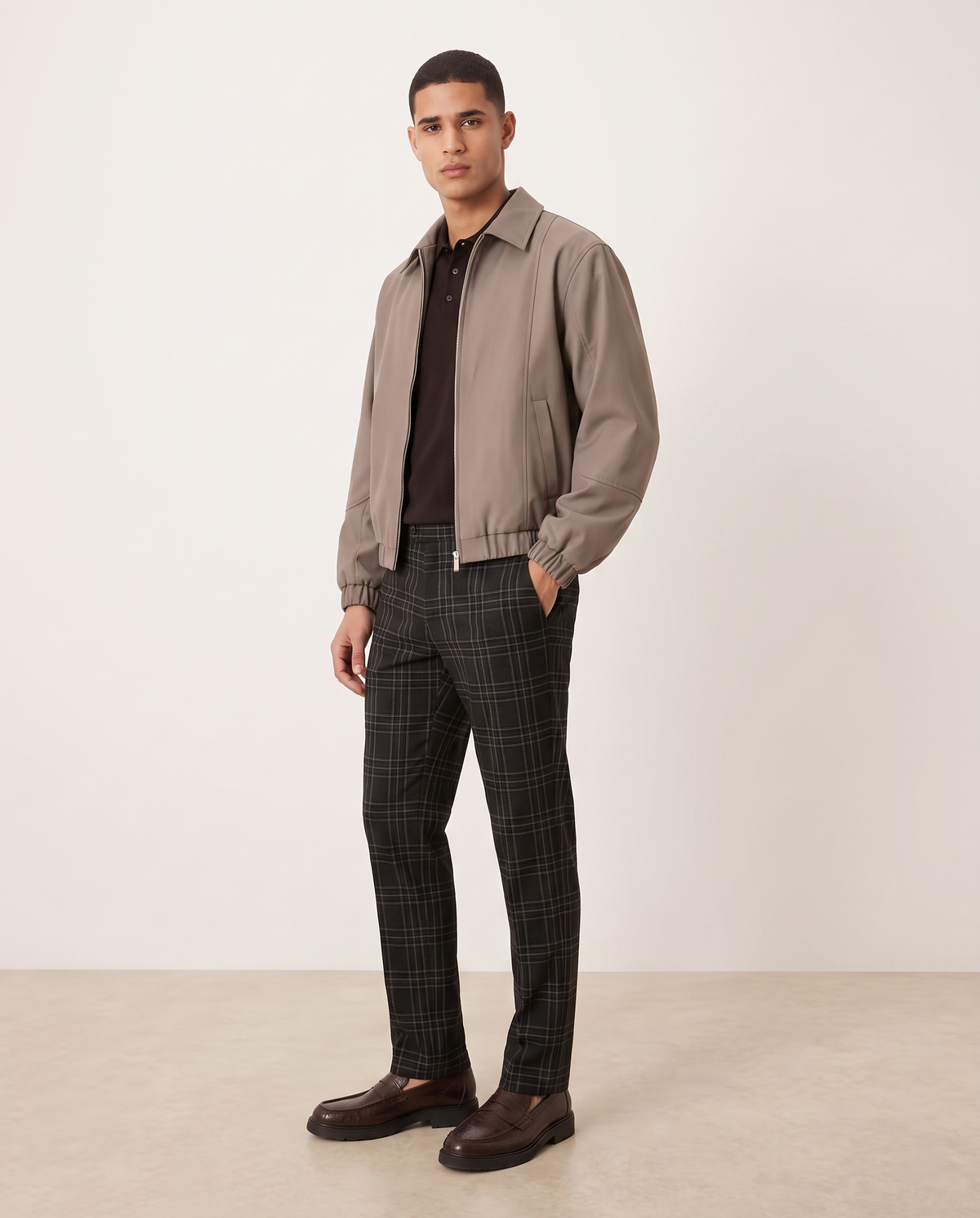 Ethan Stylish Checked Men's Pants — Black, side