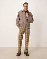 Ethan Stylish Checked Men's Pants — Khaki, full length