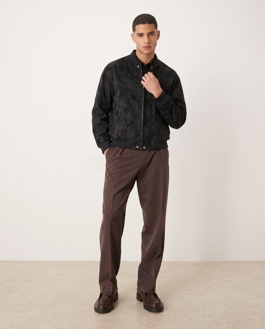 Quentin | Distressed Suede Year-Round Bomber Jacket