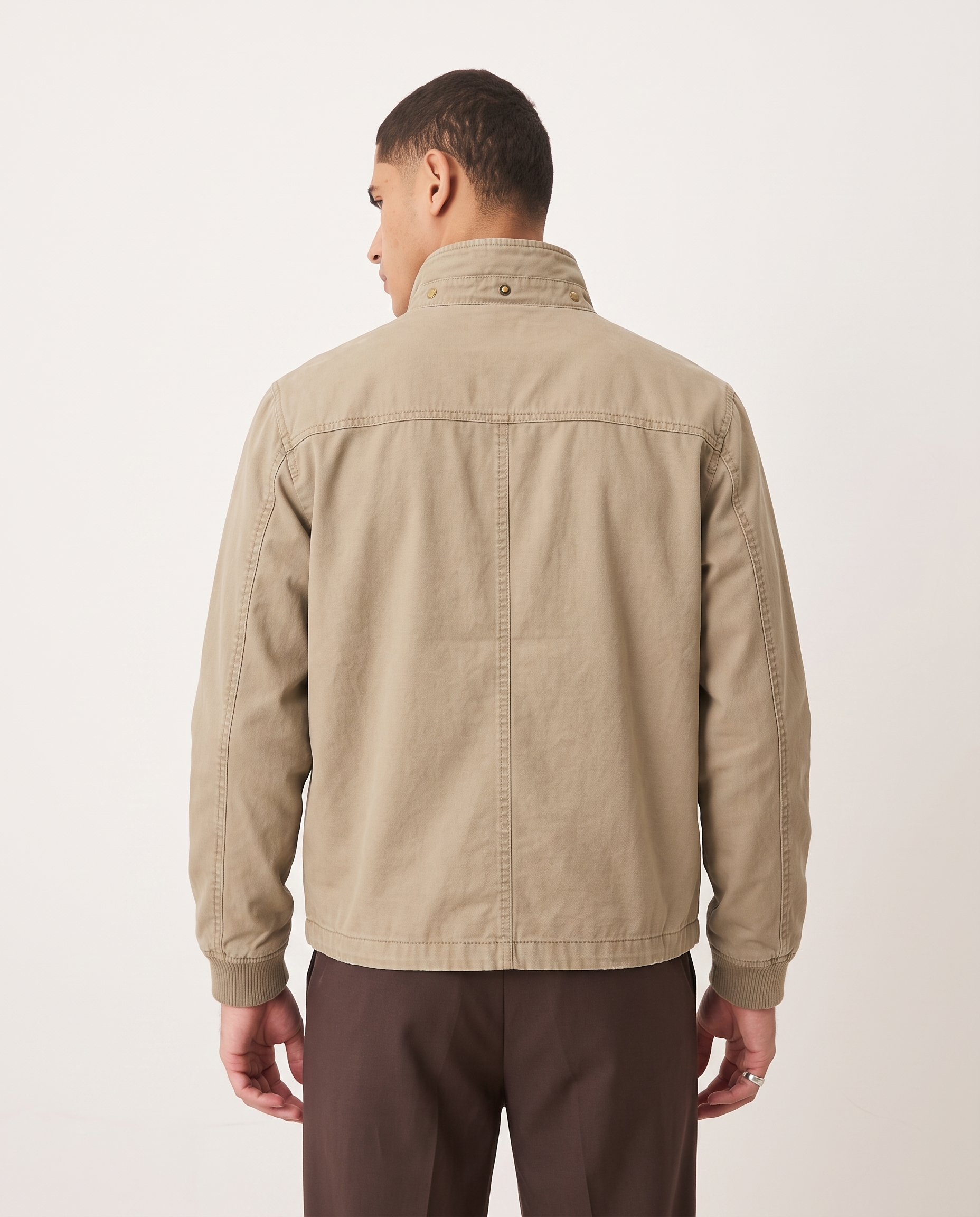 Ethan | Durable Casual Utility Men's Jacket for Everyday Wear — Beige, back
