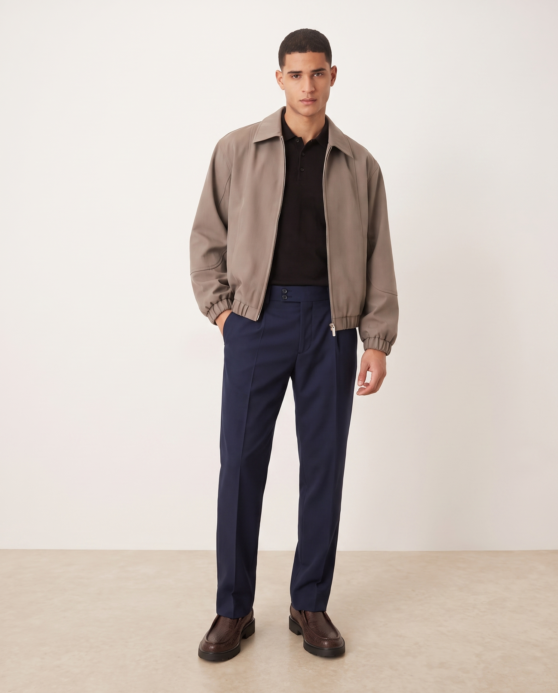 Ethan | Classic Elegant Tailored Trousers — Navy, full length
