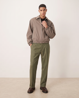 Ethan | Stylish Tailored Double Pleat Trousers — Retro Green, full length