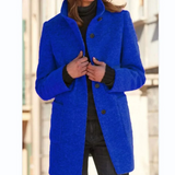 Women's Long Padded Winter Coat with Stand Collar