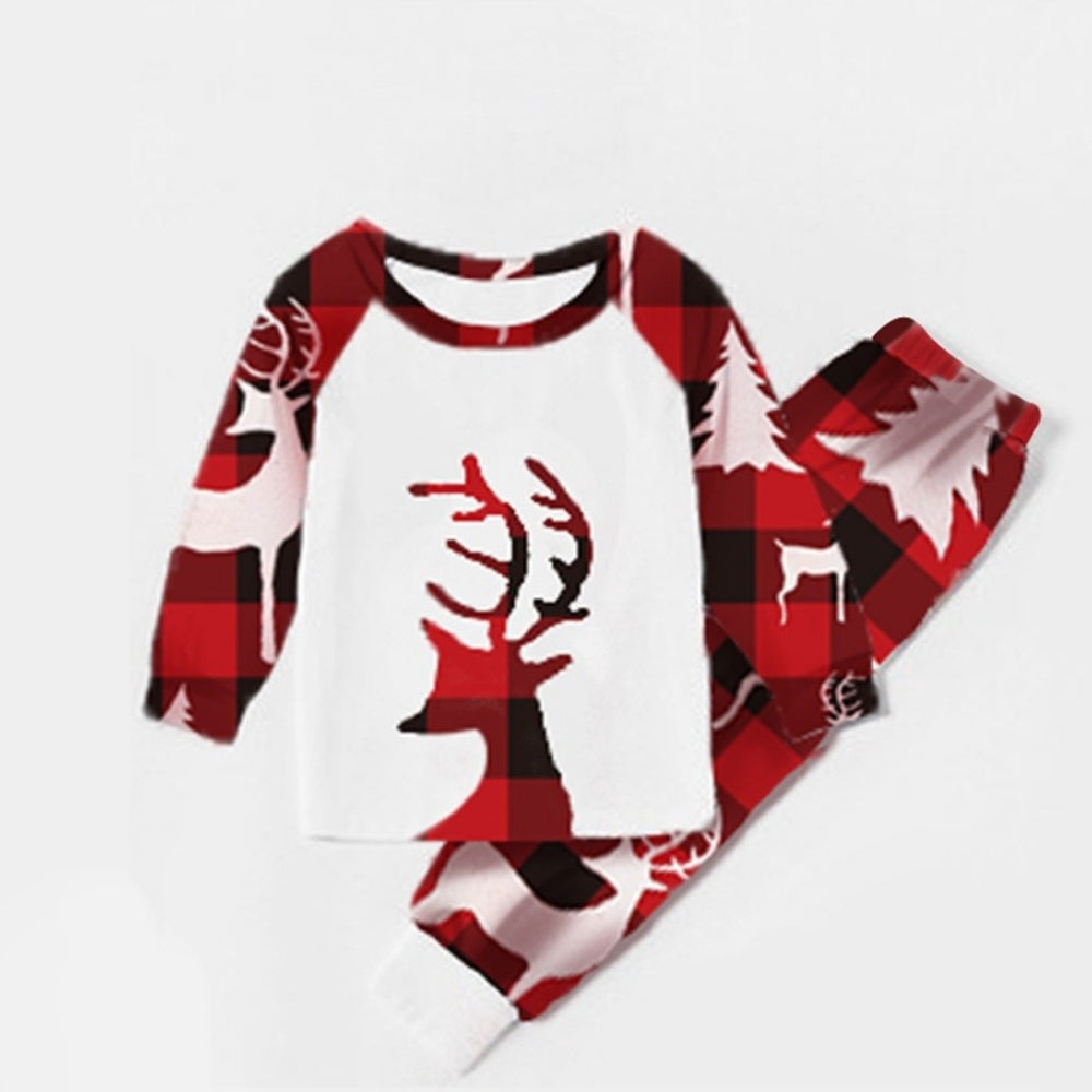 Matching Family Christmas Pajamas Plaid Reindeer Set for Adults
