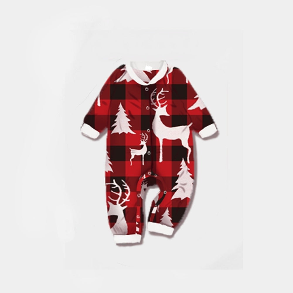 Matching Family Christmas Pajamas Plaid Reindeer Set for Adults