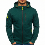 Men's Full-Zip Cotton Blend Hoodie with Zip Pockets