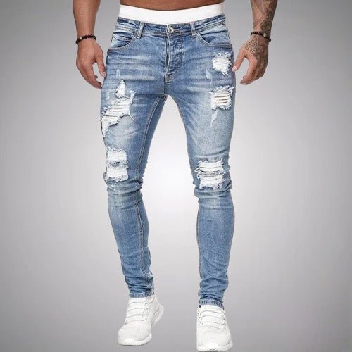 Men's Skinny Fit Distressed Ripped Jeans