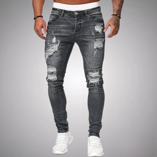 Men's Skinny Fit Distressed Ripped Jeans