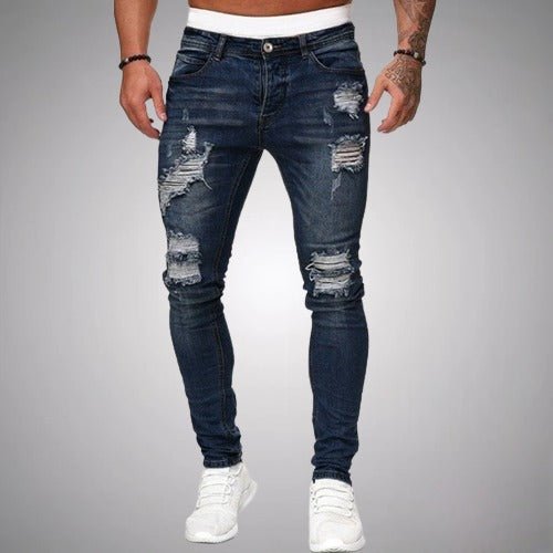 Men's Skinny Fit Distressed Ripped Jeans