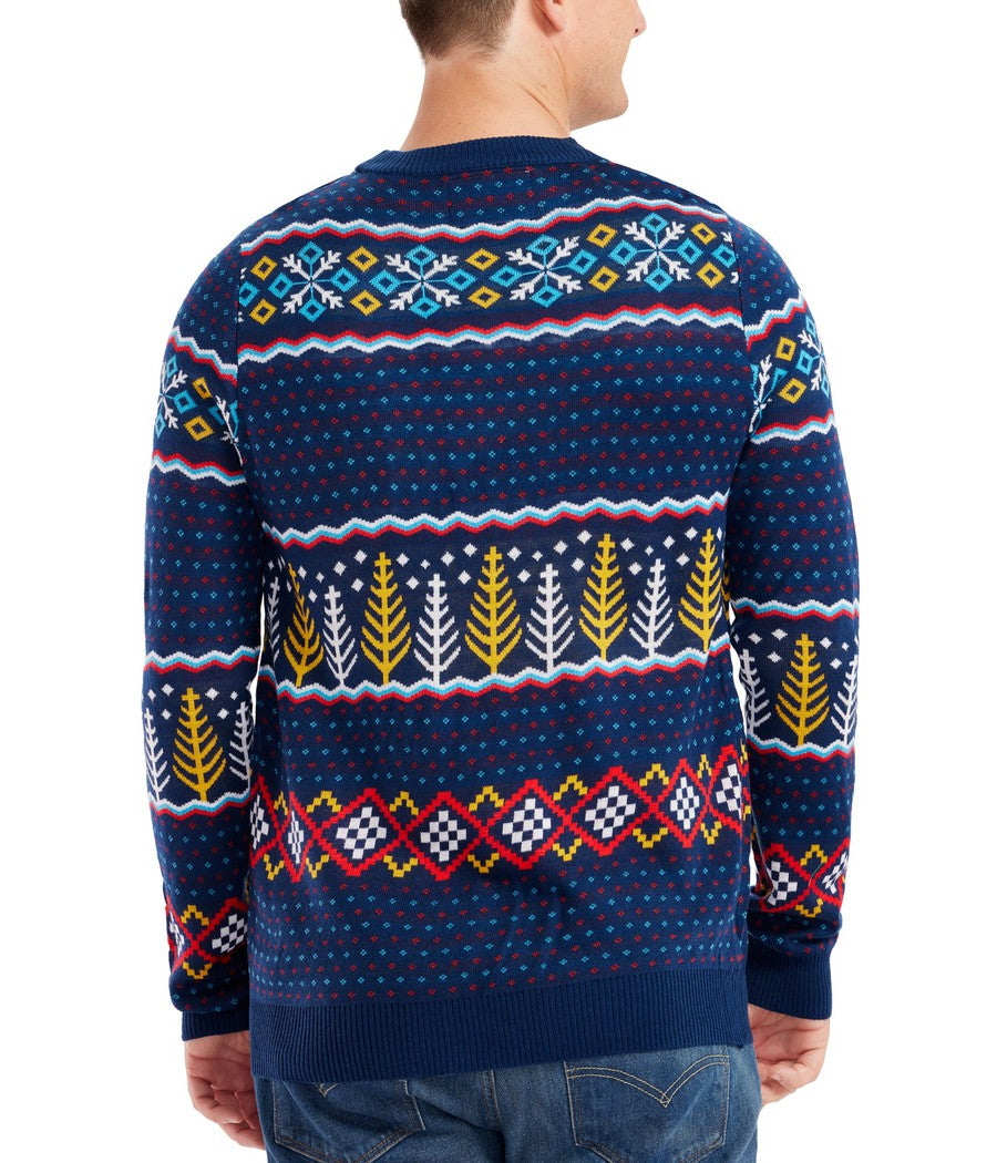 Men's Christmas Sweater Fair Isle Polar Bear Santa Hat Knit