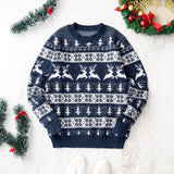Men's Fair Isle Reindeer Christmas Sweater Crew Neck