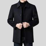 Men's Winter Wool-Blend Overcoat Single-Breasted Point Collar