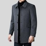 Men's Winter Wool-Blend Overcoat Single-Breasted Point Collar