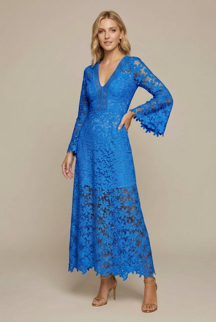 Lisbon Bay Guipure Lace V-Neck Sheath Dress