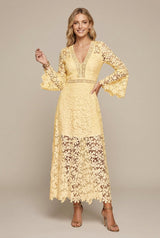 Lisbon Bay Guipure Lace V-Neck Sheath Dress