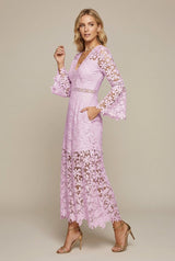 Lisbon Bay Guipure Lace V-Neck Sheath Dress