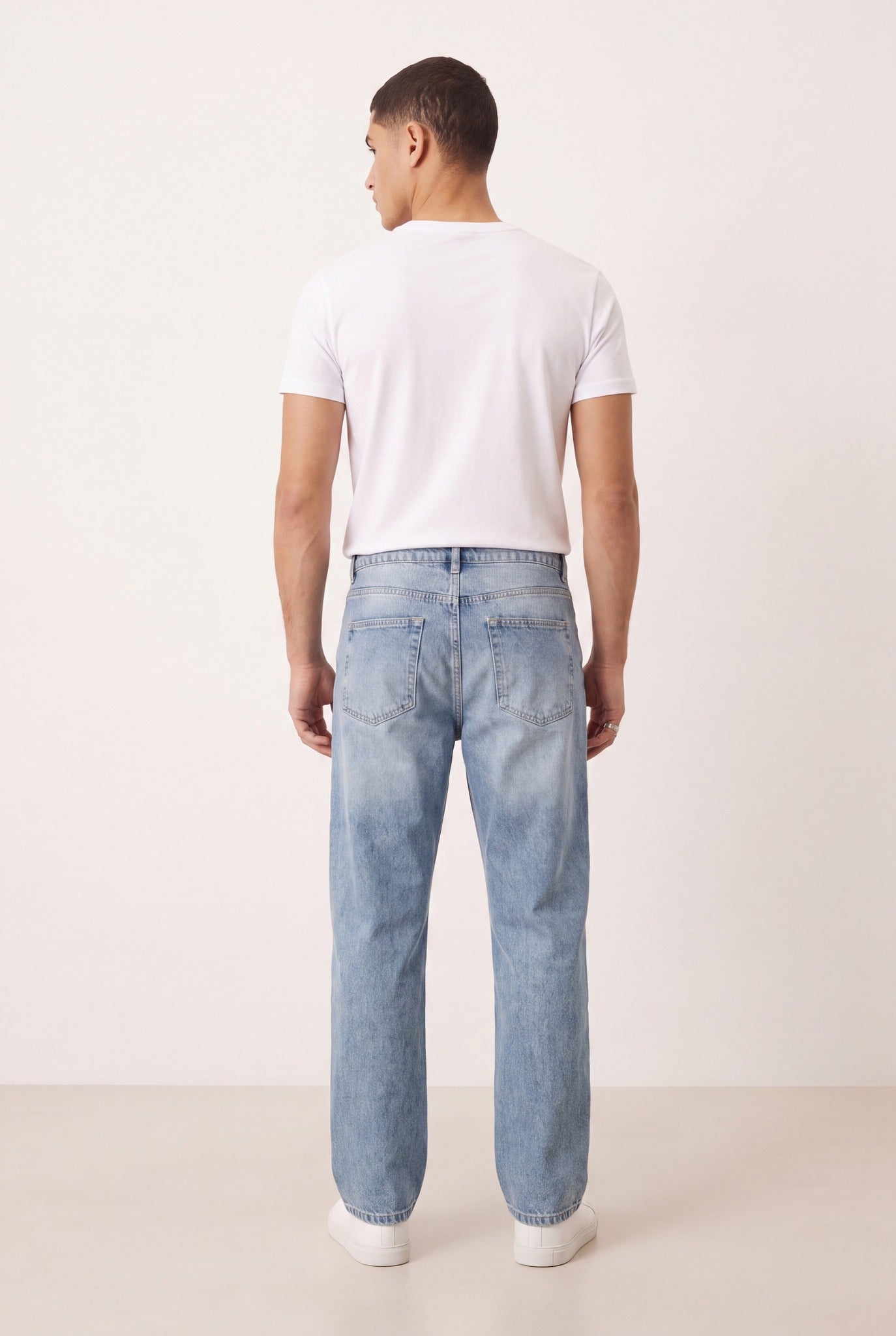 Ethan | Classic Straight Fit Mens Jeans in Steel Blue Wash