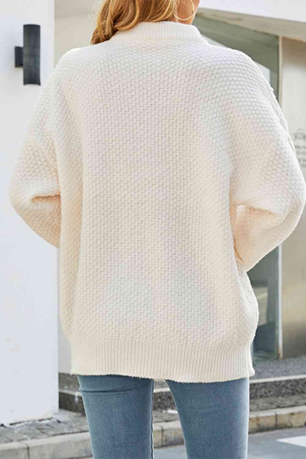 Women's Oversized Cable Knit Crew Neck Sweater