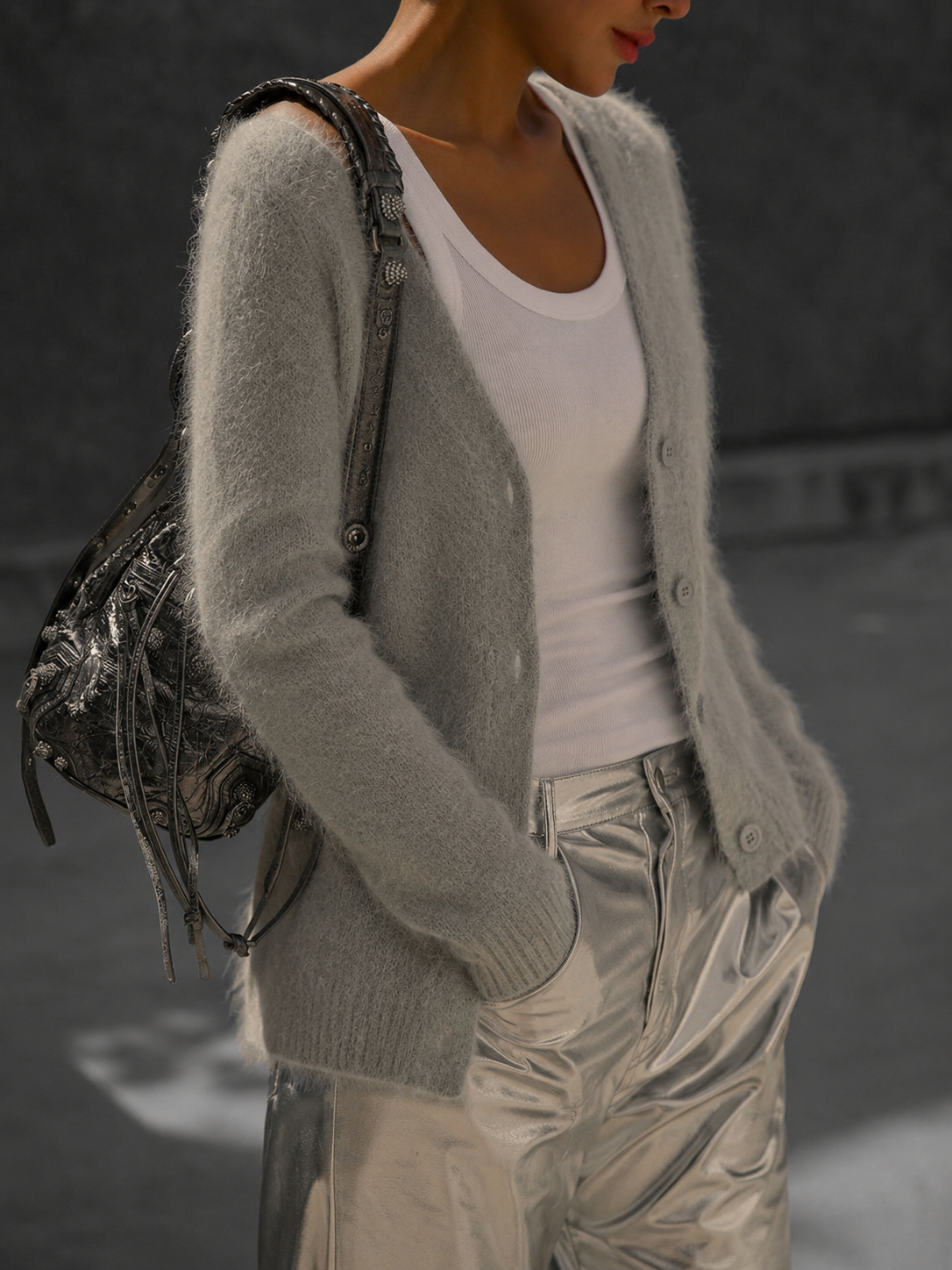 Women's Oversized Button-Up Cardigan