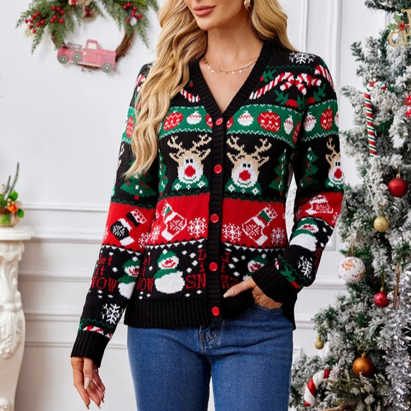Women's Christmas Cardigan Holiday Knit Sweater