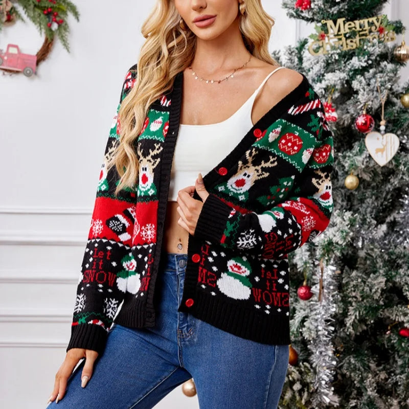 Women's Christmas Cardigan Holiday Knit Sweater
