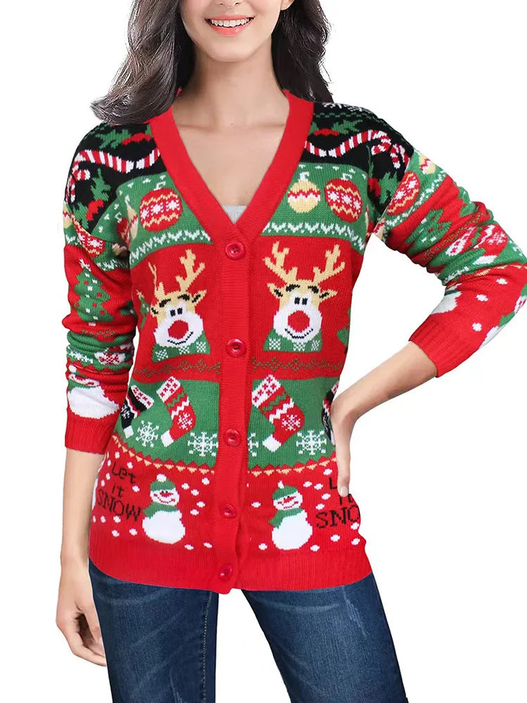 Women's Christmas Cardigan Holiday Knit Sweater
