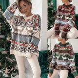 Women's Christmas Sweater Jacquard Knit Loose Fit
