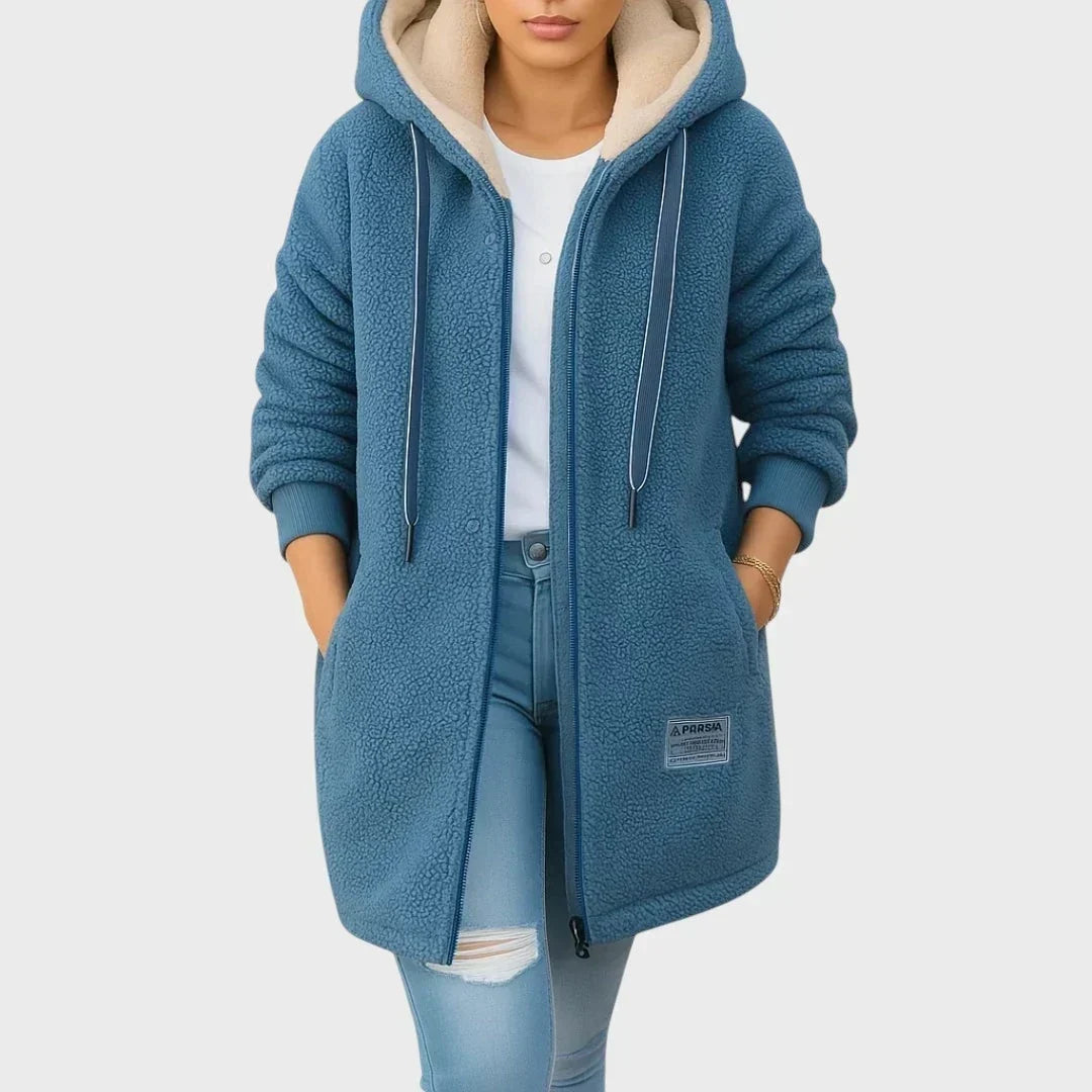 Women's Faux Fur Coat Hooded Zip-Up Teddy Jacket