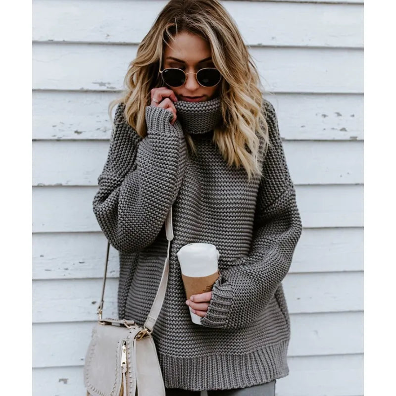 Breckenridge Chunky Ribbed Longline Turtleneck Sweater