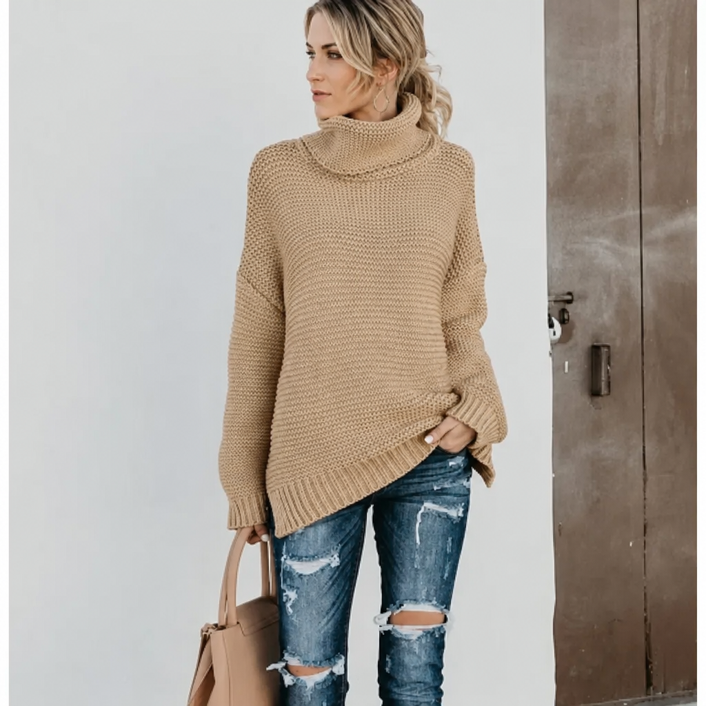 Breckenridge Chunky Ribbed Longline Turtleneck Sweater