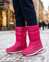 Women's Mid-Calf Quilted Winter Snow Boots with Side Zip