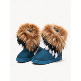 Women's Snow Boots with Faux Fur Cuff and Suede-Look Upper